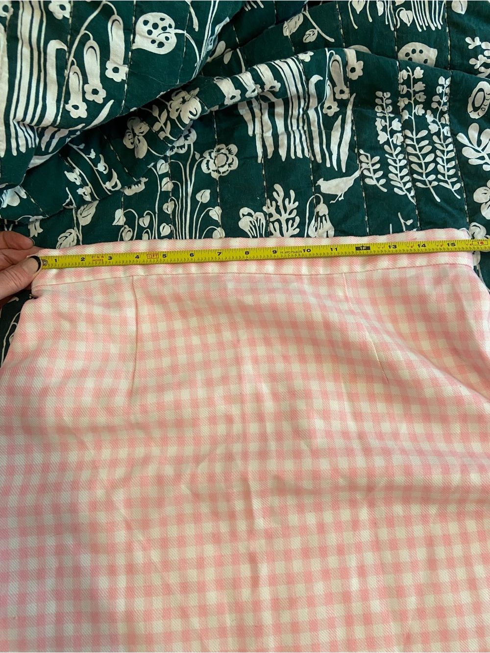 Vintage Pink and White Gingham A-Line Skirt